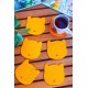 Kedi Temalı Bardak Altlığı Turuncu 6'lı Set Kedi Temalı Bardak Altlığı Turuncu 6'lı Set