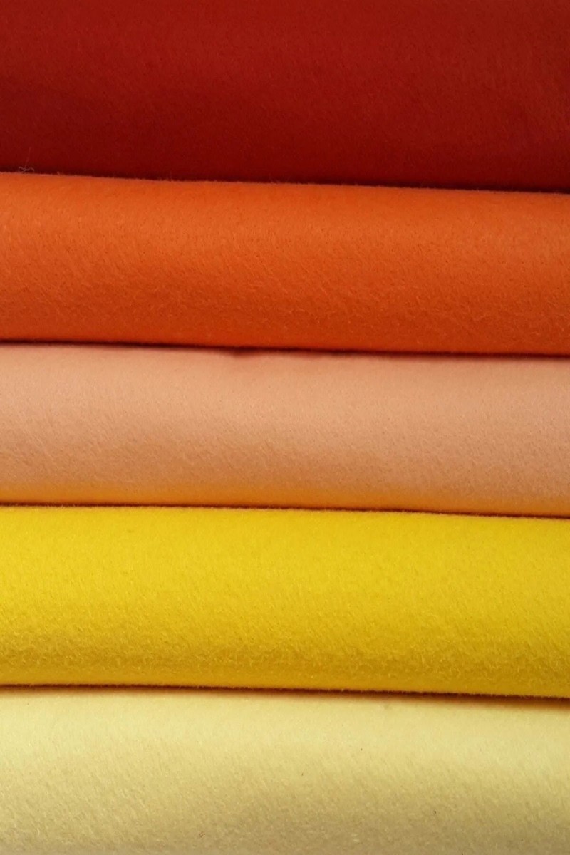 Turuncu Tonlar Ince Keçe - 5 Renk - 50x50 Cm Turuncu Tonlar Ince Keçe - 5 Renk - 50x50 Cm
