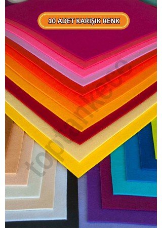 Kaliteli Kalın Keçeler 10 Renk 25x25 Cm Ölçülerinde Hazır Set