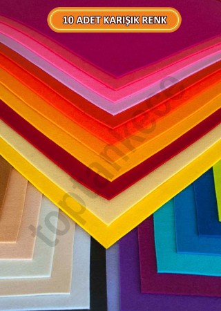 Kaliteli Kalın Keçeler 10 Renk 25x25 Cm Ölçülerinde Hazır Set