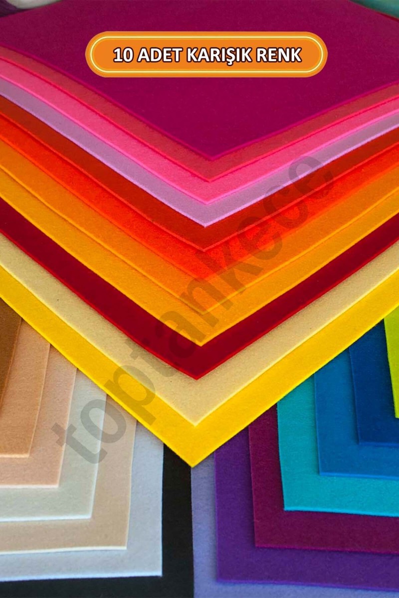 Kaliteli Kalın Keçeler 10 Renk 25x25 Cm Ölçülerinde Hazır Set Kaliteli Kalın Keçeler 10 Renk 25x25 Cm Ölçülerinde Hazır Set