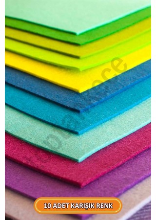 Kaliteli Kalın Keçeler 10 Renk 25x25 Cm Ölçülerinde Hazır Set