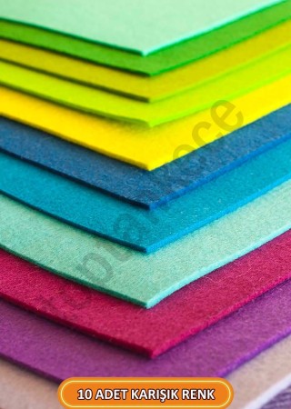 Kaliteli Kalın Keçeler 10 Renk 25x25 Cm Ölçülerinde Hazır Set