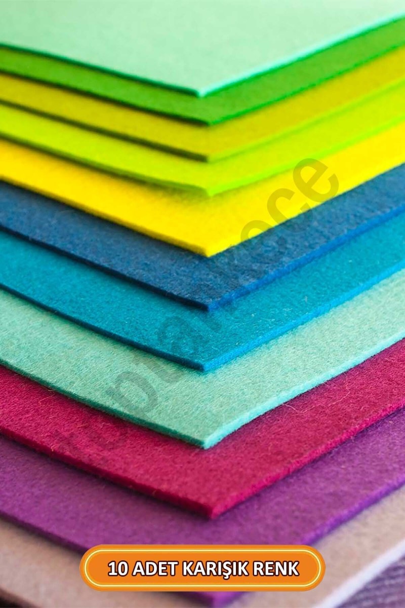 Kaliteli Kalın Keçeler 10 Renk 25x25 Cm Ölçülerinde Hazır Set Kaliteli Kalın Keçeler 10 Renk 25x25 Cm Ölçülerinde Hazır Set
