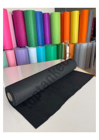 Metrelik Ince Keçe Kumaş 1 Mm Siyah - 1 Metre (100X100 CM) Metrelik Siyah Keçe, Ince Siyah Keçe