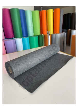 Metrelik Ince Keçe Kumaş 1 Mm Antrasit - 1 Metre (100X100 CM), Koyu Gri Keçe, Antrasit Keçe