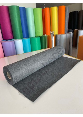 Metrelik Ince Keçe Kumaş 1 Mm Antrasit - 1 Metre (100X100 CM), Koyu Gri Keçe, Antrasit Keçe