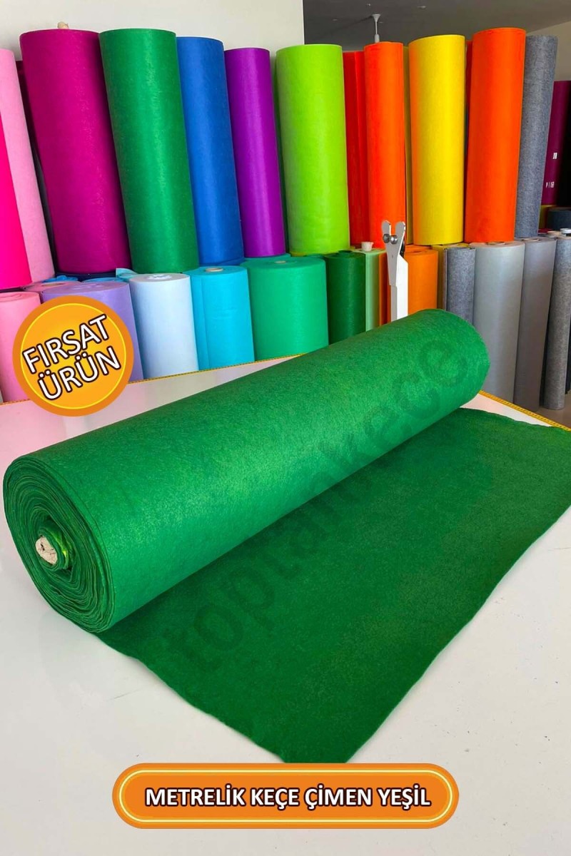 Metrelik Ince Keçe Kumaş 1 Mm Çimen Yeşili - 1 Metre (100X100 CM), Yeşil Keçe, Yılbaşı Yeşili Keçe Metrelik Ince Keçe Kumaş 1 Mm Çimen Yeşili - 1 Metre (100X100 CM), Yeşil Keçe, Yılbaşı Yeşili Keçe