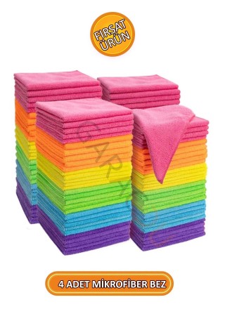 Mikrofiber Temizlik Bezi Kurulama Bezi 4 Adet