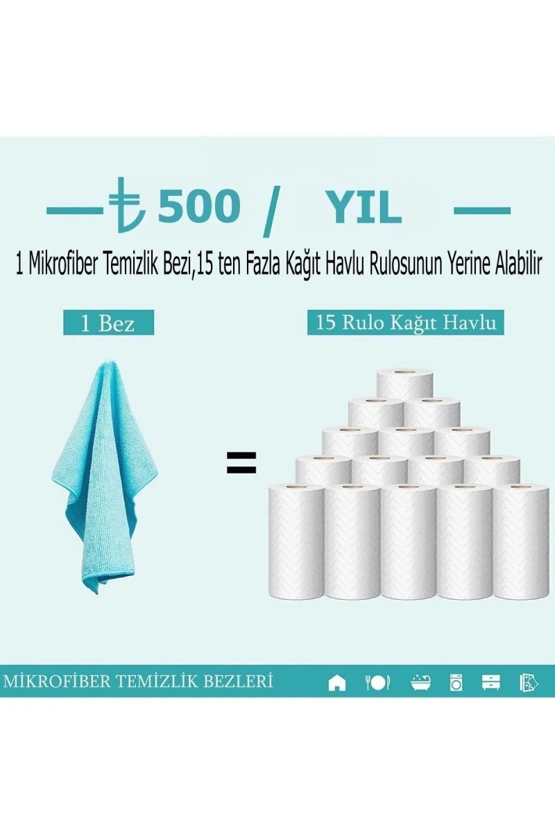 Mikrofiber Temizlik Bezi Kurulama Bezi 4 Adet Mikrofiber Temizlik Bezi Kurulama Bezi 4 Adet