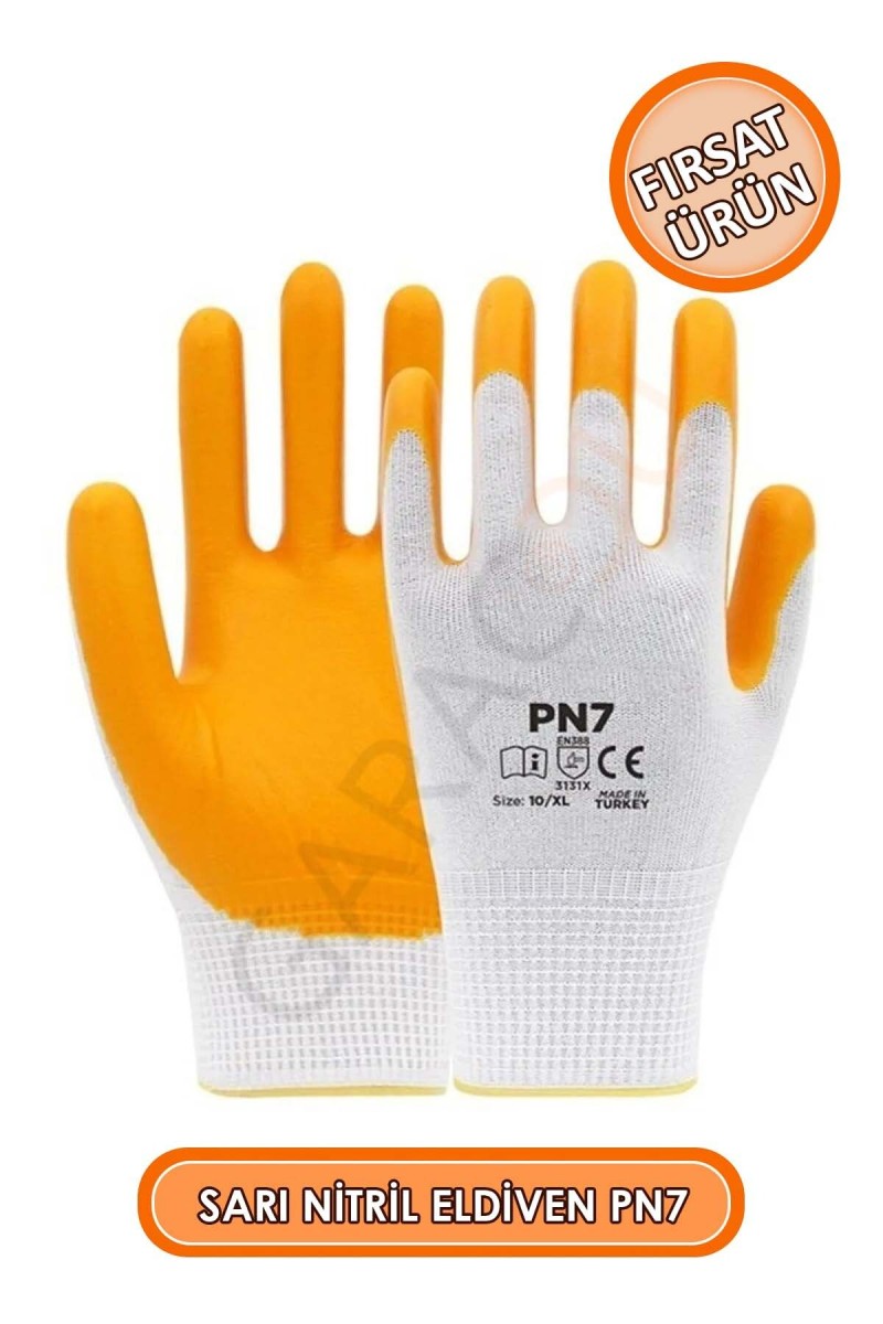 Sarı Nitril Eldiven Pn7 1 Çift, Iş Eldiveni, Inşaat Eldiveni, Montaj Eldiveni, Sanayi Eldiveni Sarı Nitril Eldiven Pn7 1 Çift, Iş Eldiveni, Inşaat Eldiveni, Montaj Eldiveni, Sanayi Eldiveni