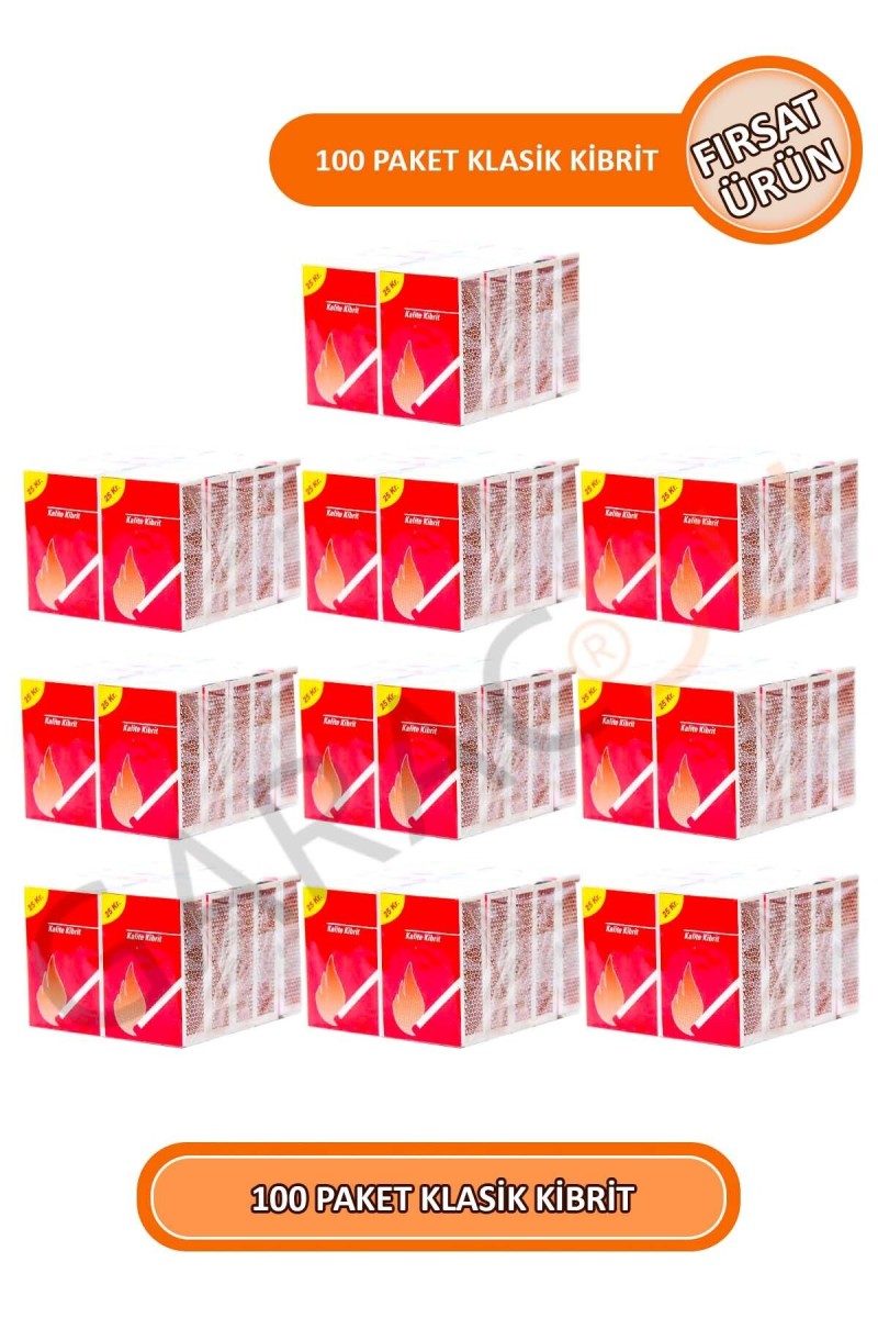 100 Paket Klasik Kibrit - Fırsat Ürün 100 Paket Klasik Kibrit - Fırsat Ürün