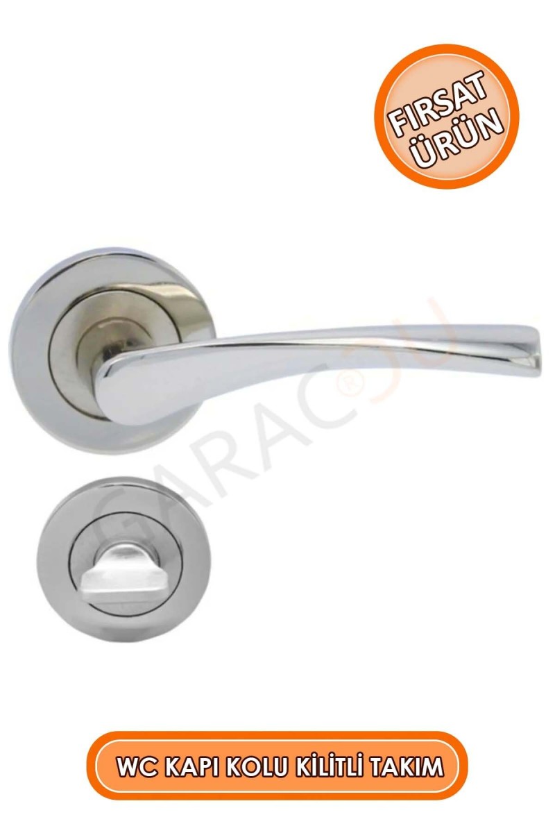 Kaliteli Nikel Rozet Wc Tip Kapı Kolu Kilitli Takım (Ön Arka Set) Kaliteli Nikel Rozet Wc Tip Kapı Kolu Kilitli Takım (Ön Arka Set)