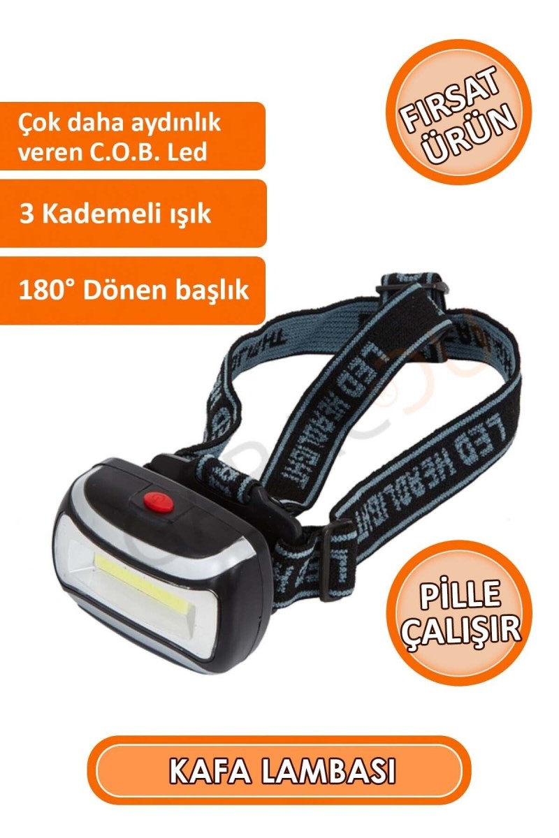 Kaliteli 200 Lümen Led Kafa Lambası, Cob Teknolojili Led, Flaşörlü Kafa Lambası 3 Adet Pil Hediyeli Kaliteli 200 Lümen Led Kafa Lambası, Cob Teknolojili Led, Flaşörlü Kafa Lambası 3 Adet Pil Hediyeli