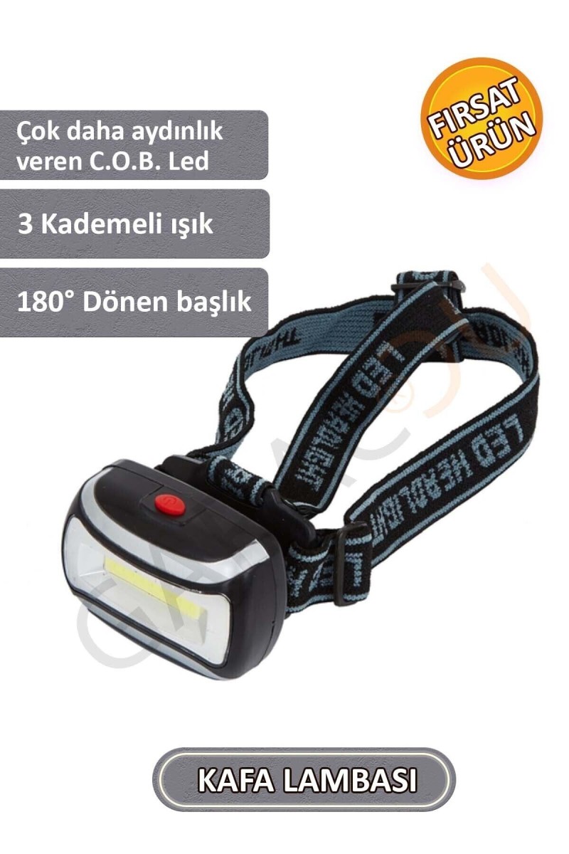Kaliteli 200 Lümen Led Kafa Lambası, Cob Teknolojili Led, Flaşörlü Kafa Lambası 3 Adet Pil Hediyeli Kaliteli 200 Lümen Led Kafa Lambası, Cob Teknolojili Led, Flaşörlü Kafa Lambası 3 Adet Pil Hediyeli