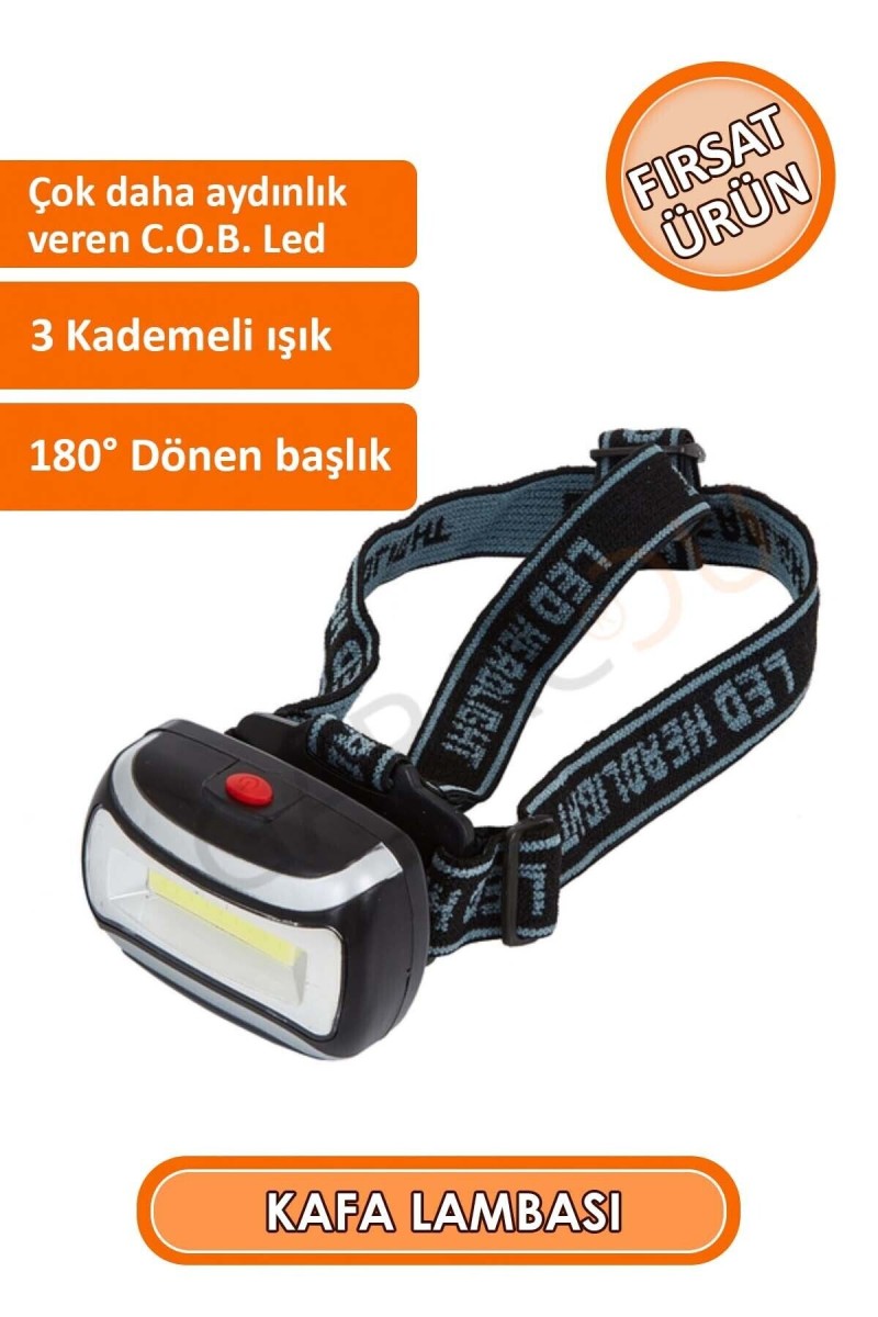 Kaliteli 200 Lümen Led Kafa Lambası, Cob Teknolojili Led, Flaşörlü Kafa Lambası 3 Adet Pil Hediyeli Kaliteli 200 Lümen Led Kafa Lambası, Cob Teknolojili Led, Flaşörlü Kafa Lambası 3 Adet Pil Hediyeli