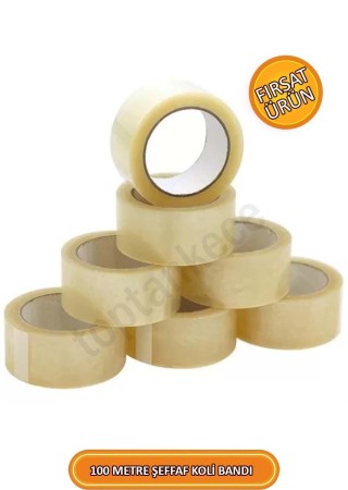 Kaliteli Şeffaf Koli Bandı 100 Metre (1 ADET), Koli Bantı, Şeffaf Koli Bantı