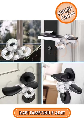 Şeffaf Plastik Kapı Kolu Tutucu Tutacağı Durdurucu Pencere Tamponu Stoperi 5 Adet