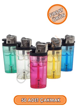 50 Adet Doldurulabilir Taşlı Çakmak, 1 Paket 50 Adet Toptan Çakmak