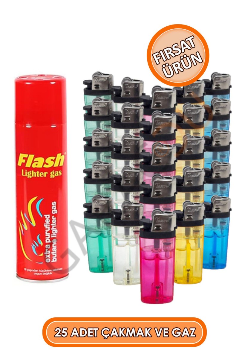 25 Adet Şeffaf Taşlı Çakmak, 1 Paket 25 Adet Doldurulabilir Toptan Çakmak - 1 Adet Gaz Hediye 25 Adet Şeffaf Taşlı Çakmak, 1 Paket 25 Adet Doldurulabilir Toptan Çakmak - 1 Adet Gaz Hediye