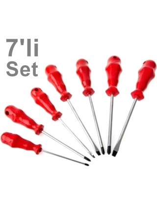 7'li Profesyonel Düz Ve Yıldız Tornavida Seti, Tornavida Takımı