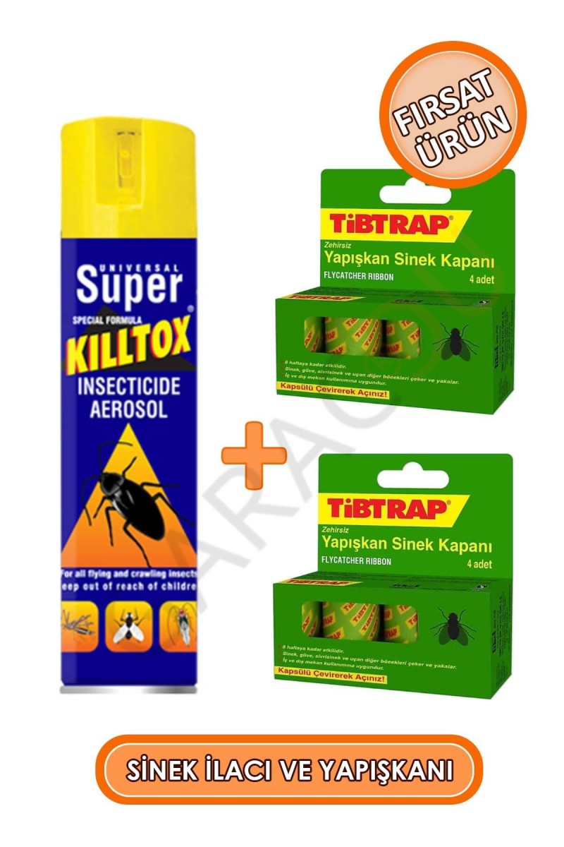 Sinekler İçin Komple Çözüm Kiltox Sinek İlacı ve 2 Paket Sinek Bandı Yapışkanı Bir Arada Sinekler İçin Komple Çözüm Kiltox Sinek İlacı ve 2 Paket Sinek Bandı Yapışkanı Bir Arada
