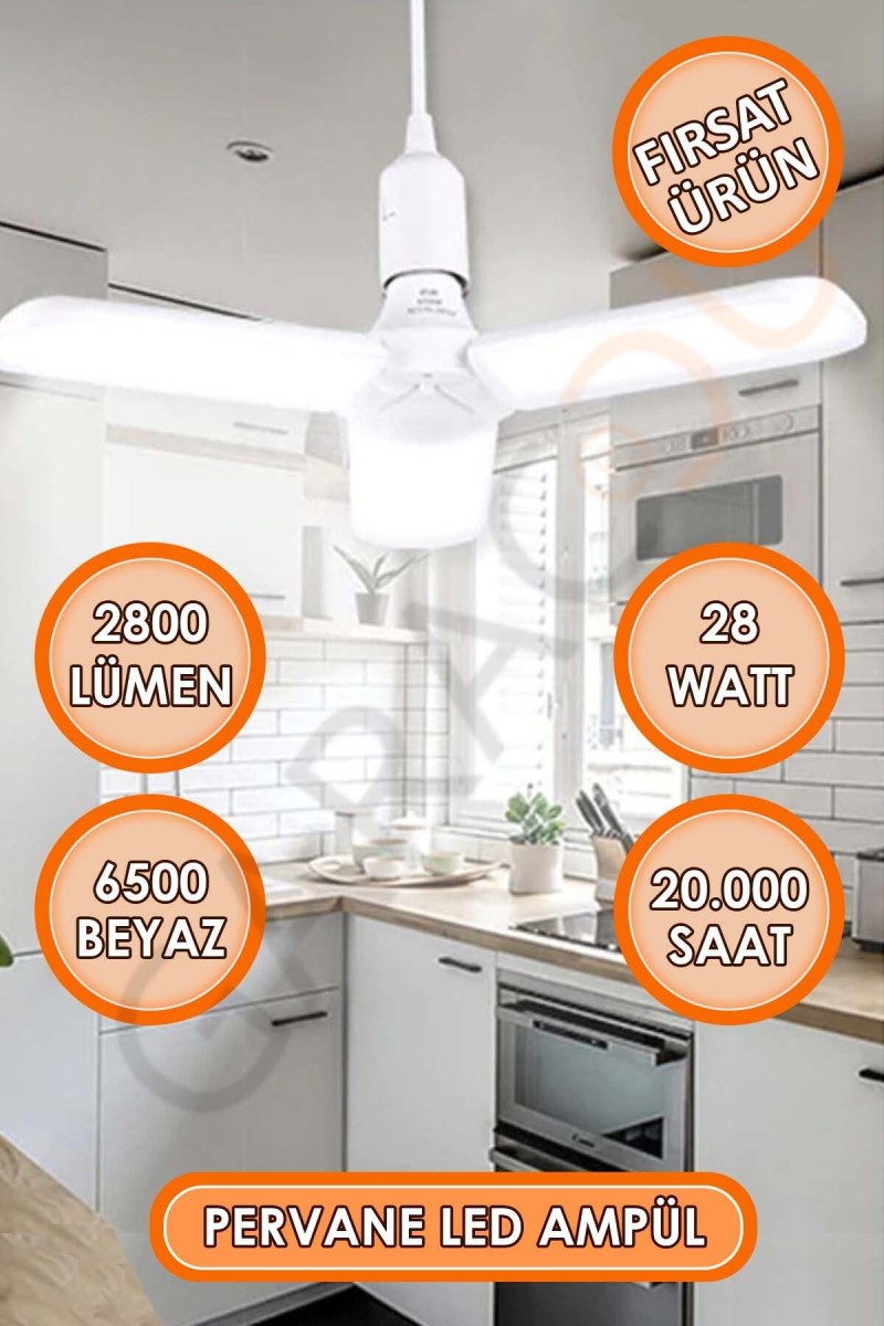 Tasarruflu Pervane Tipi Led Ampül 28 W Katlanır Led Ampul 2.800 Lümen 20.000 Saat Yanma Süresi Tasarruflu Pervane Tipi Led Ampül 28 W Katlanır Led Ampul 2.800 Lümen 20.000 Saat Yanma Süresi