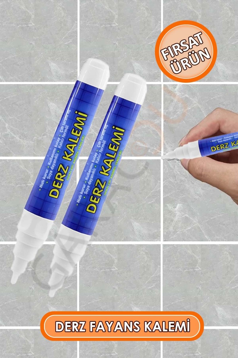 Kirlenen veya Dökülen Fayans Araları İçin Hızlı Kuruyan Pratik Derz Dolgu Kalemi 2 Adet Beyaz Kirlenen veya Dökülen Fayans Araları İçin Hızlı Kuruyan Pratik Derz Dolgu Kalemi 2 Adet Beyaz