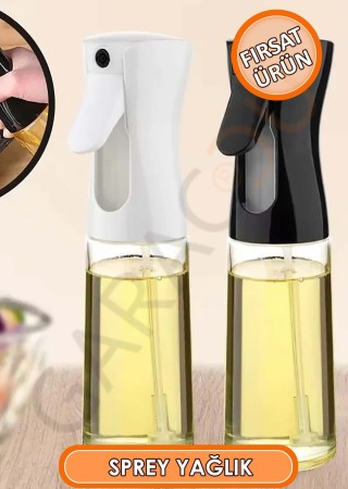 Püskürtmeli Sprey Yağdanlık Cam Şişe, Izgara Fritöz Salata Yemek Yağ Püskürtücü Siyah