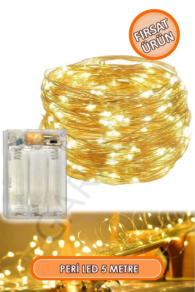 Beyaz Pırıltı Gün Işığı Dekoratif Peri Led 5 Metre Beyaz Pırıltı Gün Işığı Dekoratif Peri Led 5 Metre