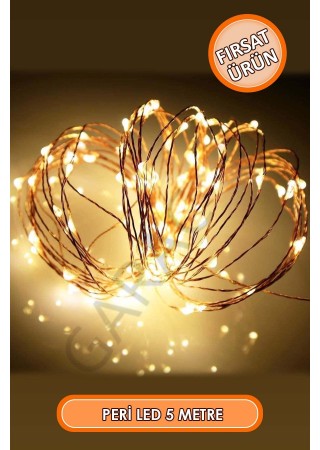 Beyaz Pırıltı Gün Işığı Dekoratif Peri Led 5 Metre