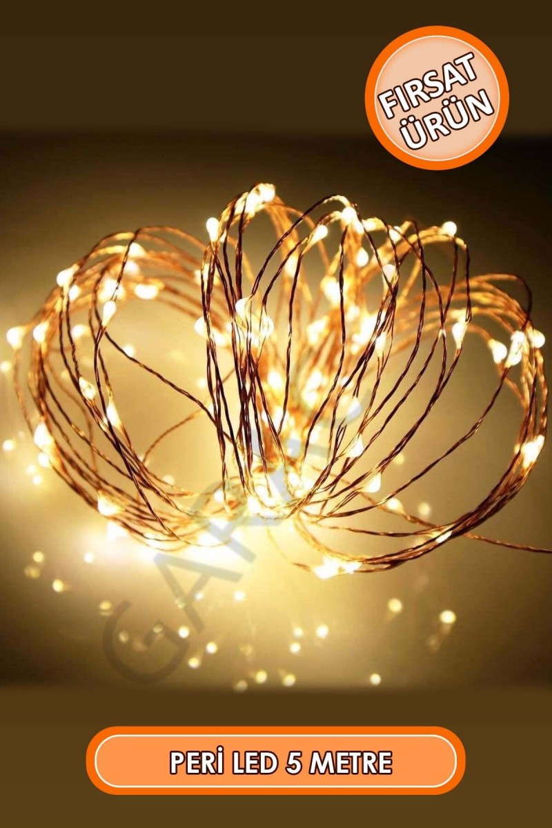 Beyaz Pırıltı Gün Işığı Dekoratif Peri Led 5 Metre Beyaz Pırıltı Gün Işığı Dekoratif Peri Led 5 Metre
