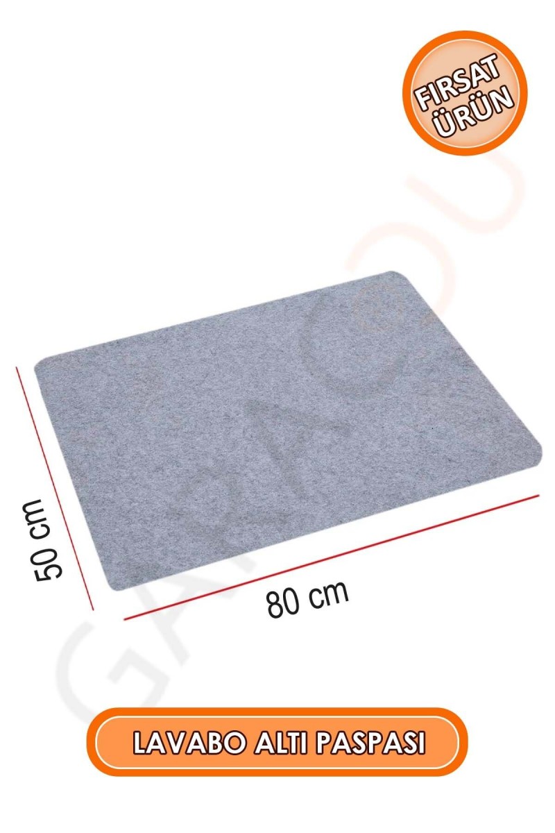 Mutfak ve Banyo Dolabı Lavabo Musluk Altı Su Emici Matı Su Önleyici Mat Paspas Gri 50x80 cm Mutfak ve Banyo Dolabı Lavabo Musluk Altı Su Emici Matı Su Önleyici Mat Paspas Gri 50x80 cm
