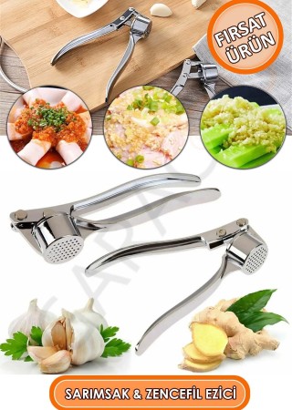 Paslanmaz Çelik Pratik Sarımsak ve Zencefil Ezici Pense 1 Adet