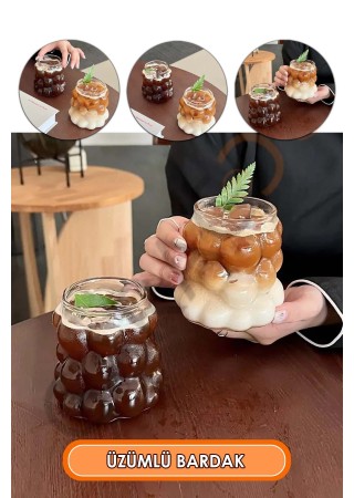 Üzüm Model Borosilikat Soğuk Sıcak Kokteyl ve Kahve Bardağı 350 ml 2 Adet