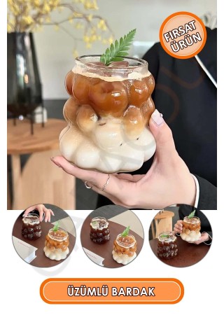 Üzüm Model Borosilikat Soğuk Sıcak Kokteyl ve Kahve Bardağı 350 ml 2 Adet