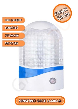 Işığa Duyarlı Otomatik Sensörlü Gece Lambası Ldr Karanlık Sensörlü Prize Tak Çalıştır Beyaz Işık