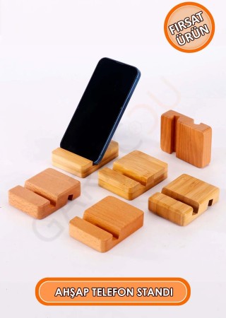 Ahşap Telefon Standı Tutucu Tutacağı Aparatı Tüm Modellere Uyumlu 1 Adet