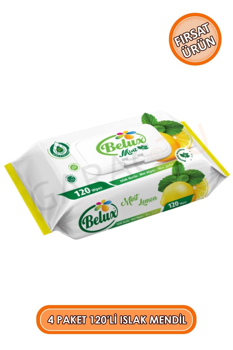 Islak Havlu Mendil 120'li 4 Paket 480 Yaprak - Gül Kokulu, Ahududulu, Zeytin Yağlı ve Limonlu Islak Havlu Mendil 120'li 4 Paket 480 Yaprak - Gül Kokulu, Ahududulu, Zeytin Yağlı ve Limonlu