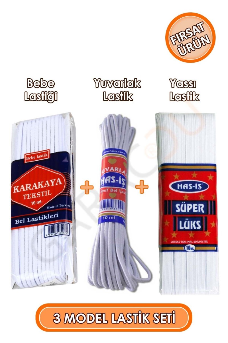 Toplam 30 Metre Bel Paça Etek Lastik Seti 10 Mt Bebe 10 Mt Yuvarlak 10 Mt Yassı Bel Paça Lastiği Toplam 30 Metre Bel Paça Etek Lastik Seti 10 Mt Bebe 10 Mt Yuvarlak 10 Mt Yassı Bel Paça Lastiği