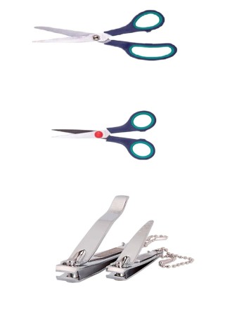 Paslanmaz Çelik Büyük Boy Börek Makası Küçük Boy Bıyık Makası 2'li Anchor Tırnak Makası Seti