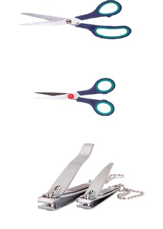 Paslanmaz Çelik Büyük Boy Börek Makası Küçük Boy Bıyık Makası 2'li Anchor Tırnak Makası Seti