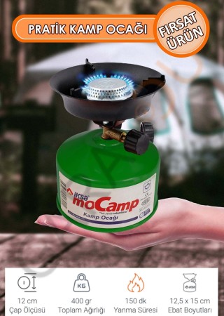 Portatif Mocamp Kamp Ocağı 2025 Model, Piknik Ocağı, Minik Tüp (Çakmak Gazı İle Dolum Yapılabilir)