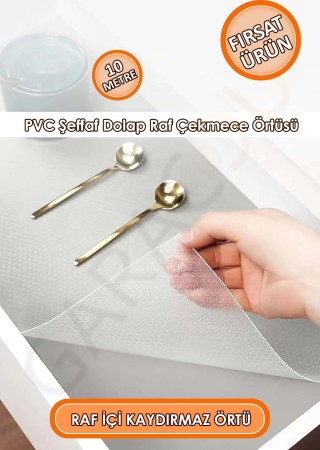 Kaliteli Pvc Şeffaf Kaydırmaz Dolap Çekmece Buzdolabı İçi Kaymaz Kaydırmaz Raf Örtüsü 10 Metre