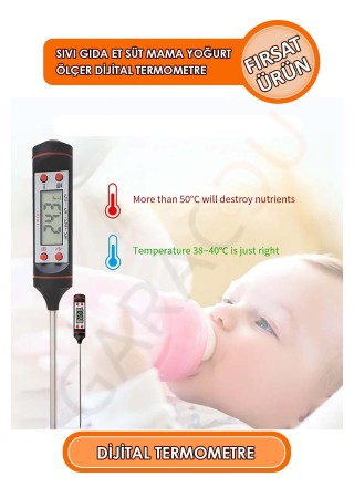 Üstün Teknoloji Gıda Termometresi Sıvı Gıda Et Süt Mama Sıcaklık Ölçer Yoğurt Mayalama Termometresi