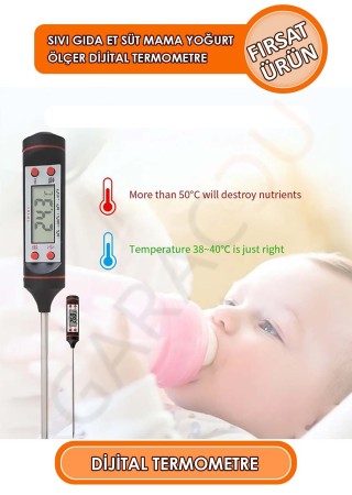 Üstün Teknoloji Gıda Termometresi Sıvı Gıda Et Süt Mama Sıcaklık Ölçer Yoğurt Mayalama Termometresi