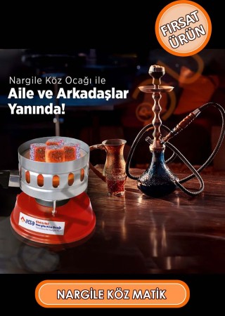 Elektrikli Nargile Köz Matik ve Kamp Kahve Ocağı Makinesi Kırmızı