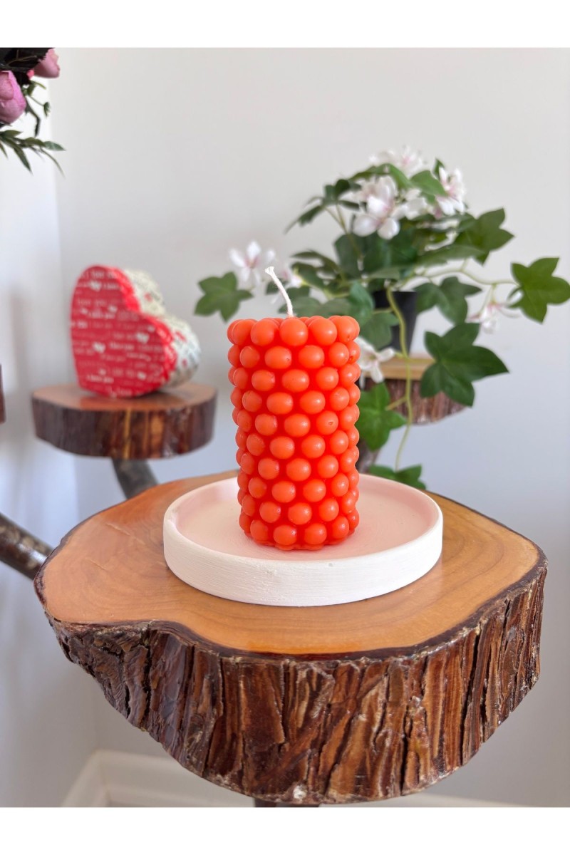 Bubble Silindir Kütük Mum 9 cm Kokusuz Turuncu 1 Adet Bubble Silindir Kütük Mum 9 cm Kokusuz Turuncu 1 Adet