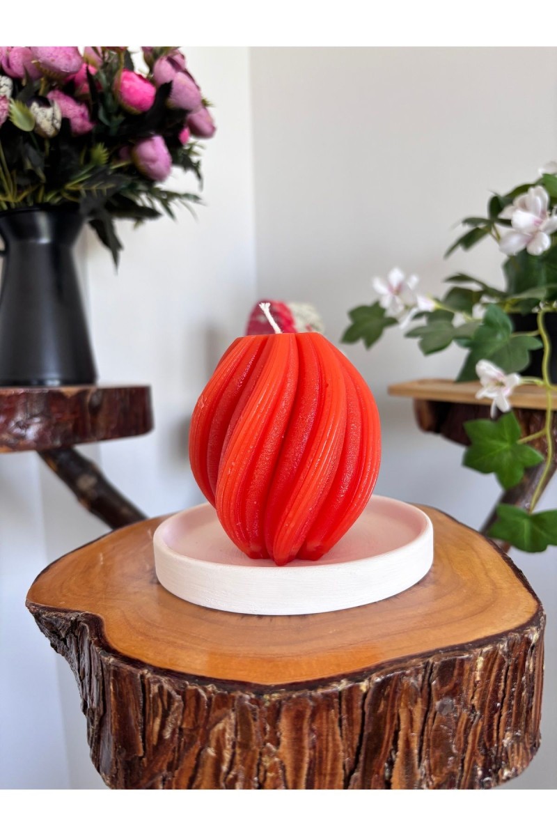 Spiral Kütük Mum 9 cm Kokusuz Turuncu 1 Adet Spiral Kütük Mum 9 cm Kokusuz Turuncu 1 Adet