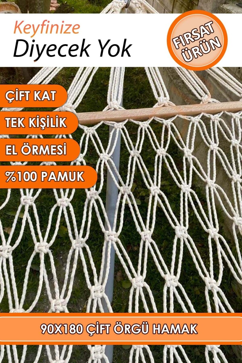 Kaliteli %100 Pamuk Salıncak Hamak El Örmesi Makrome Çift Katlı Tek Kişilik Lüks Hamak 90x180 cm Kaliteli %100 Pamuk Salıncak Hamak El Örmesi Makrome Çift Katlı Tek Kişilik Lüks Hamak 90x180 cm